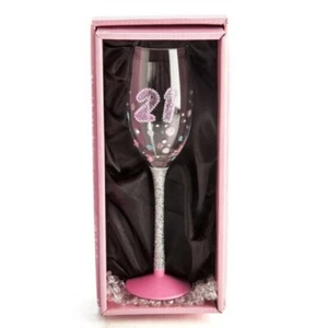 21st Birthday Sparkle Champagne Flute - Picture 1 of 3