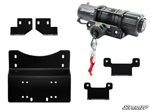 SuperATV 4500 lb. Winch & Mounting Plate for Honda Pioneer 1000 (2016+) - Picture 1 of 3