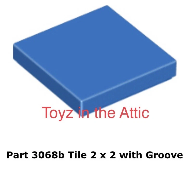 Lego 1x 3068b Blue Tile 2 x 2 with Groove 6980 Galaxy Commander - Image 1 of 1