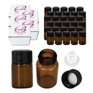 USA 60 Bottles 2ML Essential Oil Perfume Sample Glass Bottle with Reducers - Picture 1 of 10