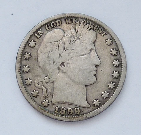 1899-P U.S. BARBER / LIBERTY HEAD HALF DOLLAR ~ NEAR FINE CONDITION Cover