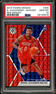 2019-20 Panini Mosaic Red Prizm 205 Nickeil Alexander Walker Rookie PSA 10 RC SP - Picture 1 of 4