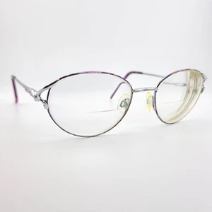 Vintage Catherine Deneuve CD 089 Eyeglasses FRAMES ONLY Silver Purple 52-18-127 - Bild 1 von 19