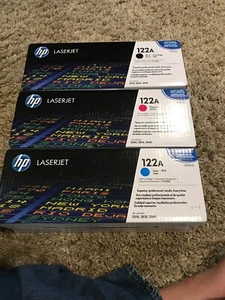 Lot of 3 Genuine HP 122A Toner Q3961A Q3960A Q3963A - Picture 1 of 5