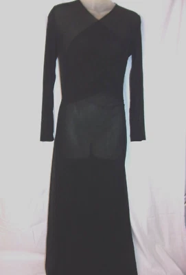 Maxi vestido Vivienne Tam negro manga larga transparente 3 piezas icónicas llamativas en muy buena condición Foto 1 de 4