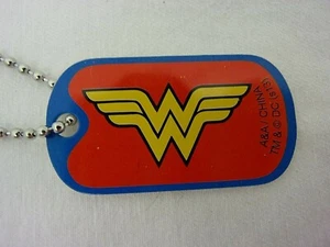 New DC Comic Wonder Women Justice League Red Dog tag Necklace Bright Color  - Picture 1 of 2