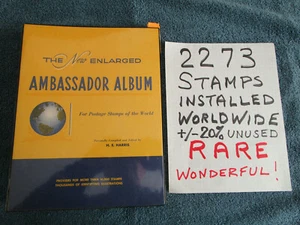 Álbum de estampillas Ambassador 1960 2273 estampillas instaladas en todo el mundo usadas y sin usar 1001C - Imagen 1 de 12