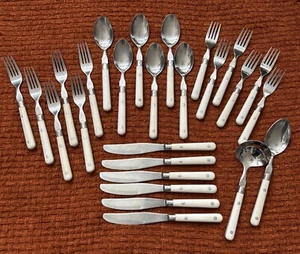 MARDI GRAS by WF Washington Forge Stainless Flatware Ivory Setting For 6 +extras - Picture 1 of 16