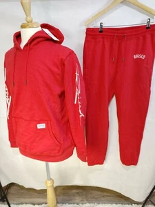 RAISED Activewear Pullover Size L and Matching Pants Size M Red. - Picture 1 of 10