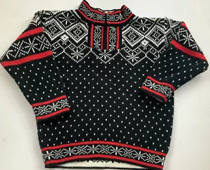 Hanna Andersson Sz 90 Sweater 1/4 Zip Nordic Fair Isle Holiday Snowflake  US 3 - Picture 1 of 7