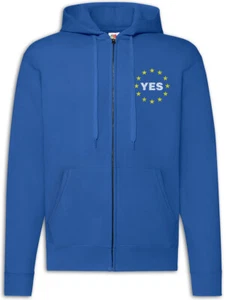 European Yes Zipper Hoodie Europa Banner Europäische Flagge Union EU Symbol - Picture 1 of 2