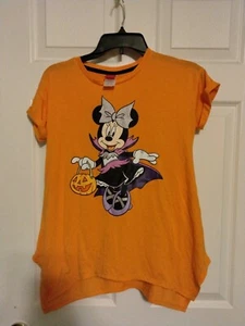 Disney Minnie Mouse Halloween Orange T-Shirt Top Girls Sz XL 14/16 - Picture 1 of 7