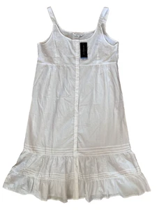 Alexander Del Rossa womens 100% Cotton Nightgown Large White Embroidered Midi - Picture 1 of 7