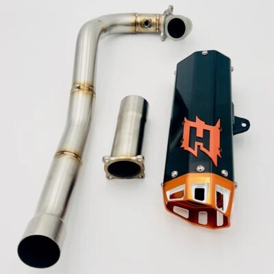 Empire Industries Full System Exhaust Black/Orange For KTM 690 SMCR 2019-2022 - Image 1 of 3