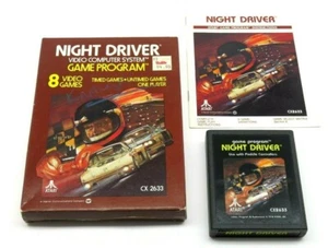 Night Driver (Atari 2600, 1978) By Atari (Box, Cartridge & Manual) NTSC - Picture 1 of 12