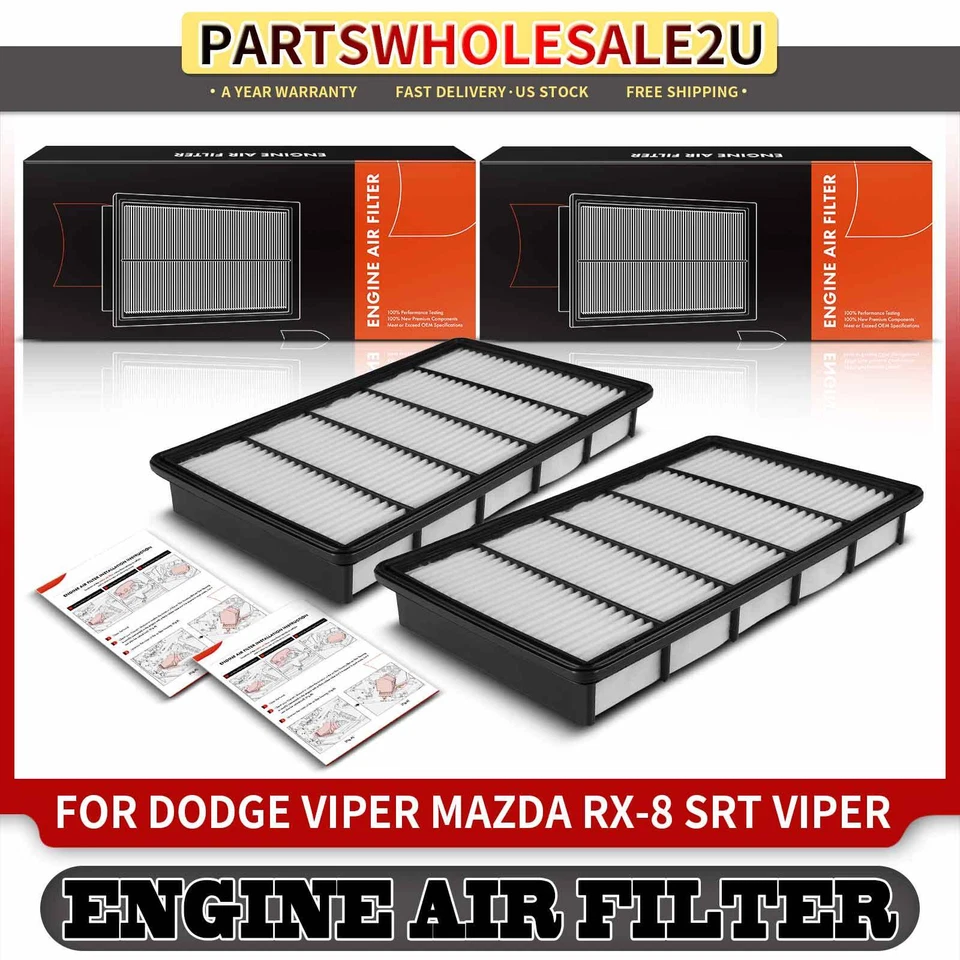 2x Filtro de aire del motor para Dodge Viper 08-17 Mazda RX-8 04-11 SRT Viper 2013 2014 Foto 1 de 4