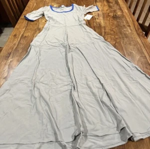 LuLaRoe L Ana Kleid lang Maxi Frühling Sommer einfarbig Large grau blau #873 - Bild 1 von 5