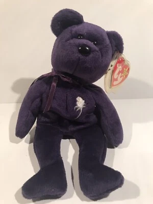 Ty 豆豆娃戴安娜熊公主 1997 年罕见错误 — 第 1/4 张图片