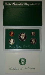 1997 verkleidet US Proof 5 Münzen Set mit OVP & COA KOMPLETT - Bild 1 von 1