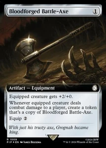 MTG BLOODFORGED BATTLE-AXE 1009 FOIL EXC SURGE ASCIA FORGIATA NEL SANGUE PIP - Picture 1 of 1