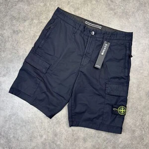 Stone Island marineblaue Tela Paracadute Baumwoll-Cargoshorts - 33" Taille - UVP 295 £ - Bild 1 von 4