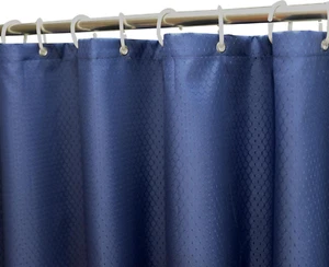 YISURE Navy Blue Shower Curtain for Walkin Tub, Polyester Fabric Waterproof Bath - Picture 1 of 12