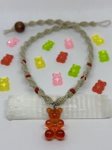 Handmade Hemp Necklace w/ Gummy Bear Pendant - Picture 1 of 1