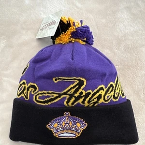 Los Angeles Kings Purple, Black , Yellow Cuffed Beanie With Pom NWT OSFA NHL - Picture 1 of 4