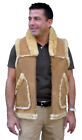 Men's Western Collar Sheepskin Vest, Size 46