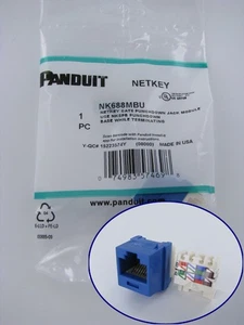 Panduit NetKey NK688MBU Cat6 Keystone Jack Module, Blue ~STSI - Picture 1 of 3