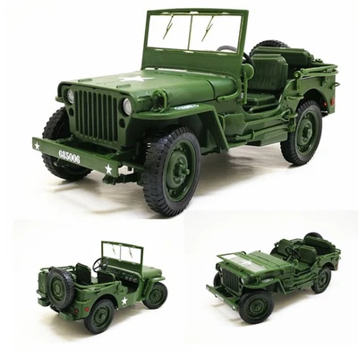 1:18 Willys WWII Tactical Jeep Off-road Military Vehicle Model Car Ornaments c - Image 1 of 4