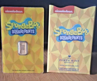 1g Goldbarren SpongeBob SquarePants 2025-The Perth Mint-Limitierte Edition - Bild 1 von 4