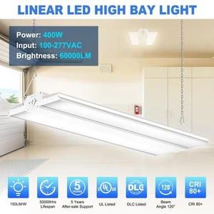 LED Linear High Bay Light 400W 320W 240W Adjustable 3000K 4000K 5000K, 60000Lm - Picture 1 of 7