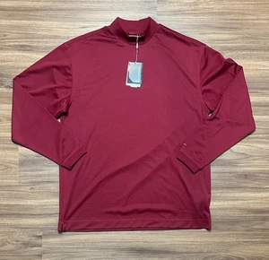 Vintage Nike Golf Long Sleeve Mock Neck T Shirt Red 231353-677 Men's Sz L - Picture 1 of 9