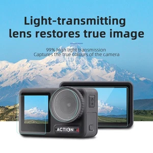 For DJI OSMO ACTION 4 Screen Lens Tempered Glass Film Anti-Scratch Accessories - Picture 1 of 9