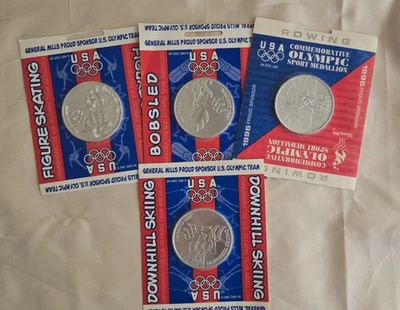 COMMEMORATIVE U.S.A. OLYMPIC TEAM MEDALLIONS NAGANO 1998 & ATLANTA GENERAL MILLS - Image 1 of 4