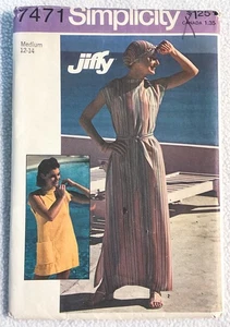Vintage 70er Simplicity Kaftan Überwurf & Schal Schnittmuster 7472 UNGESCHNITTEN Gr. 12 & 14 - Bild 1 von 3