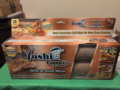 Parrilla antiadherente de cobre y alfombrilla para hornear Yoshi YOSHIGC - Paquete de 2 Foto 1 de 3