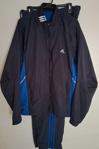 Adidas Windbreaker Tracksuit Men's Jacket L Pants M Climaproof - Picture 1 of 7