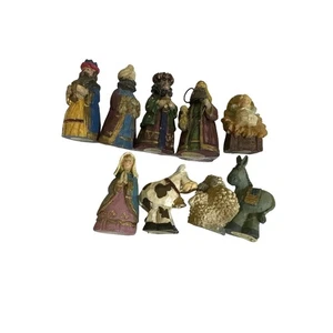 Vintage Giftco Inc. Nativity Set, Miniature Christmas Figures, 10 Pieces - Picture 1 of 7