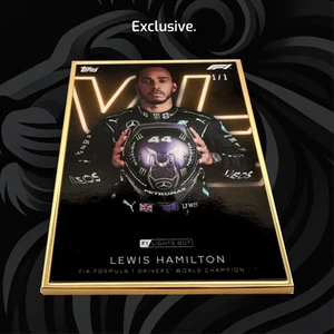 1/1 Gold Frame - Lewis Hamilton - World Champion - 2021 Topps Lights Out F1 - Picture 1 of 9