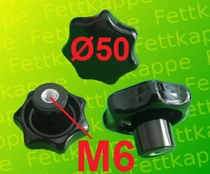 1 x Sterngriffmutter M6 - Griff Ø 50mm - Sternmutter Feststellmutter Sterngriff - Bild 1 von 3