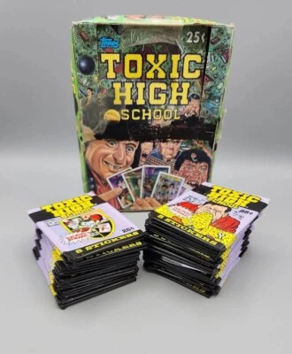 Topps 1991 Toxic High School Sticker Cards Single Factory Sealed Pack  - Image 1 of 4