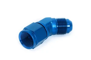 45° Blockwinkel Dash 3 / -3AN / JIC 3 Innengewinde/Außengewinde Blau 3/8 - 24UNF - Picture 1 of 3
