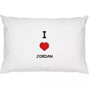 2 x 'I Love Jordan' Cotton Pillow Cases (PW00025734) - Picture 1 of 2