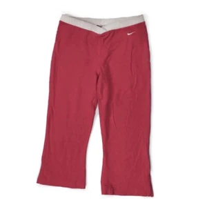 Nike Girls Cropped Capri Activewear Leggings Pink & White Size Large Stretch - Picture 1 of 3