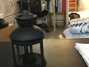 Metal and Glass Lantern Candle Holder  - Picture 1 of 5