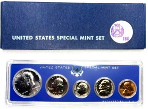 1967 US Special Mint Set SMS 5 Coins with 40% Silver Kennedy Half Dollar and Box - Picture 1 of 3