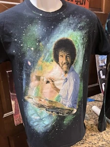 Bob Ross T-shirt Black Galaxy Mens Size Small Shirt - Picture 1 of 9