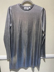Cheap Monday Stockholm Sound Silver Long Sleeve with Slits Mini Dress - Womens M - Picture 1 of 8